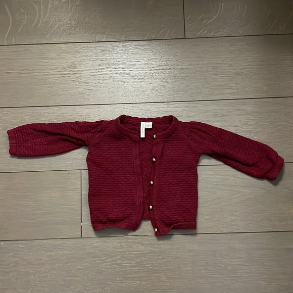 Janie and Jack Girls Matching Sweater and Skirt - Raspberry - 6-12 Months - Picture 2 of 5